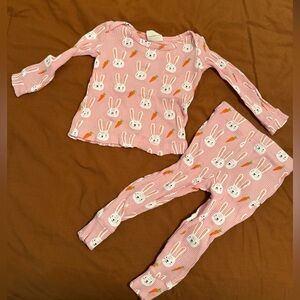 Spearmint Love Organic Waffle 2 piece set, sister bunny